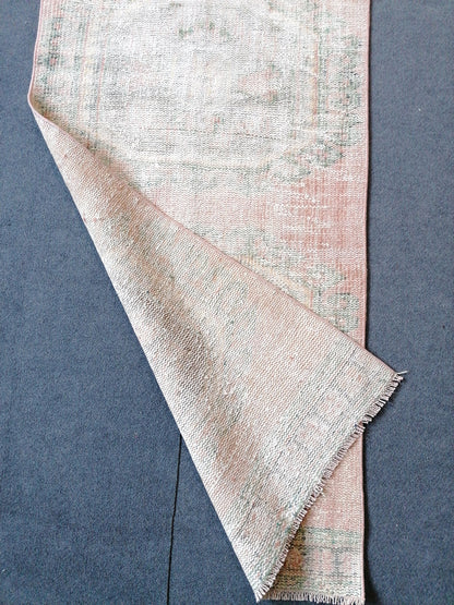 11'7x2'9 distressed oushak turkish runner rug, turkish rug , runner rug,vintage rug,kitchen rug,vintage oushak rug, vintage anatolian rug