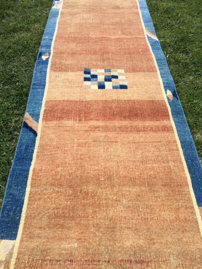 Oushak Runner Vintage RUNNER RUG Turkish Runner Rug, Bohemian Rug, Oushak Runner Rug, Earth Tone Runner Rug Wool Runner Hand Made Runner