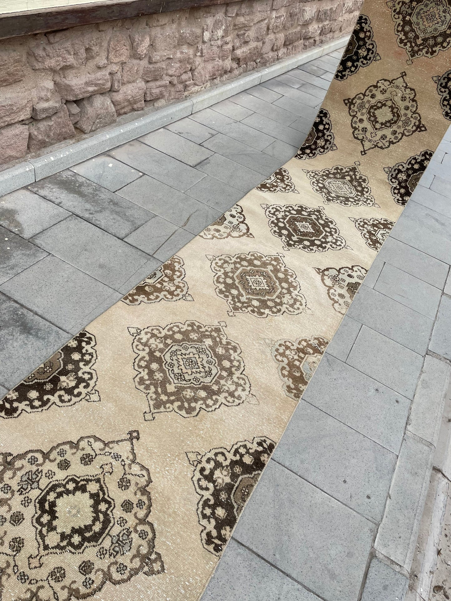 Handmade Extra Long Turkish Runner Very Long Oushak Runner Rug 2.8 x 22.7 ft Vintage Runner Rug Pink XL Muted Runner Rug Staircase Runner