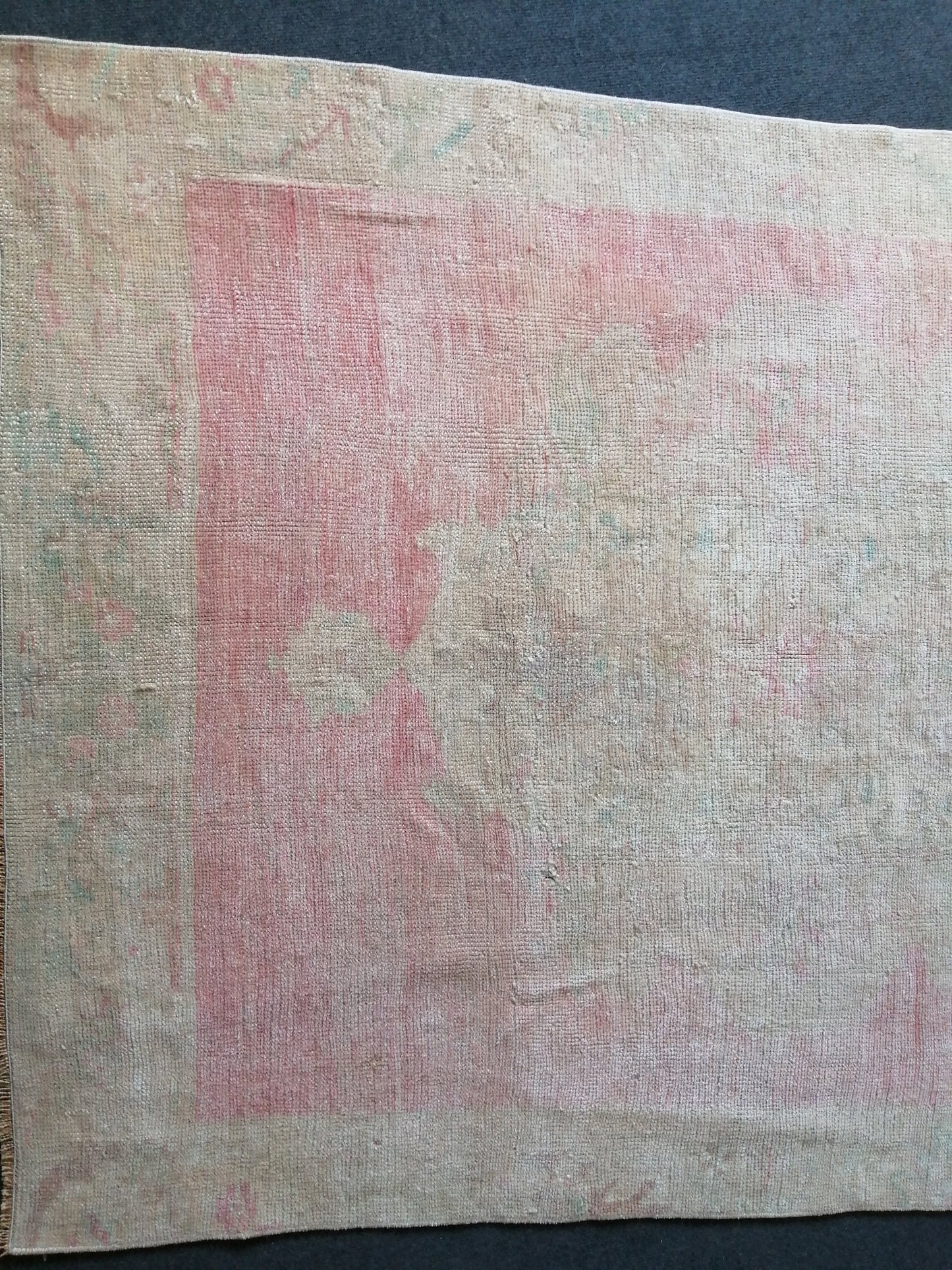 Muted Runner Rug OUSHAK RUG TURKISH 4.3 x 12 Rug Vintage Oushak Runner Rug Vintage Runner Rug Wool Rug Faded Vintage Turkish Rug