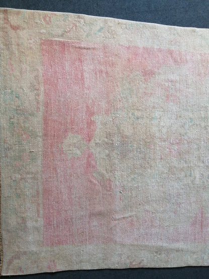 Muted Runner Rug OUSHAK RUG TURKISH 4.3 x 12 Rug Vintage Oushak Runner Rug Vintage Runner Rug Wool Rug Faded Vintage Turkish Rug