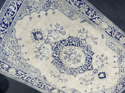 Muted Vintage RUG, muted Turkish Oushak Rug, Antique 4.6 x 6.8 Rug, Distressed Vintage Wool Rug, Handmade Rug, Hand Knotted Turkish Rug