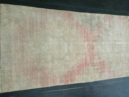 Distressed Antique Runner Rug 2.7 x 13.6 Turkish Vintage Runner Rug