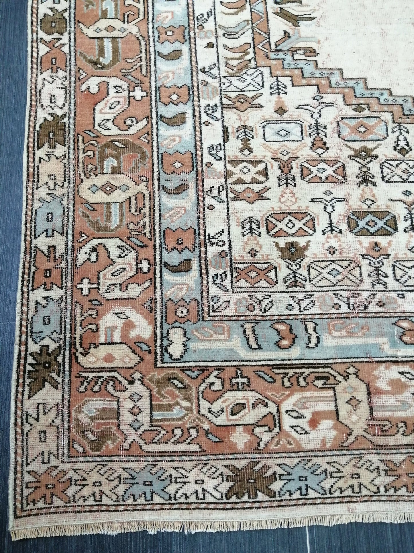 6.5 x 9.2 OUSHAK RUG TURKISH Oushak Rug Vintage Oushak Runner Rug Vintage Runner Rug Wool Oushak Rug Hand Made Rugs Vintage Turkish Rug