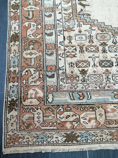 6.5 x 9.2 OUSHAK RUG TURKISH Oushak Rug Vintage Oushak Runner Rug Vintage Runner Rug Wool Oushak Rug Hand Made Rugs Vintage Turkish Rug