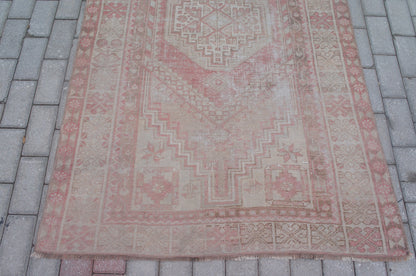 Muted Vintage Rugs, 5.6 x 3.6 Oushak Rug, Turkish Rug, Faded Wool Rug, Muted Oushak Rugs, Hand Made Rug, Weaving Rug, Pink Rug, Kitchen Rug