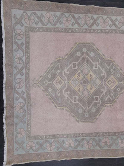 Muted Vintage Runner Rug 4.7 x 11 Muted Hallway Runner Rug Kitchen Runner Rug Muted Wool Runner Rug Muted Oushak Rug Turkish Runner Oriental