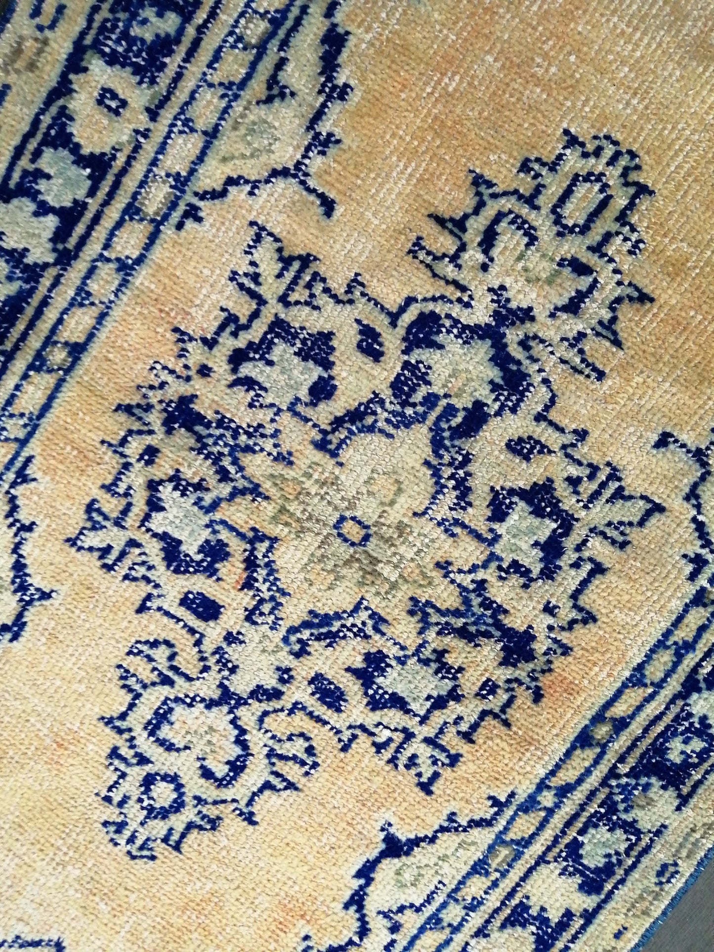 4.6 x 2.6 Blue Rugs, Hand Made Rug, Oushak Rug, Rustic Rug, Bohemian Rug, Rug Runner, Turkish Rug, Farmhouse Rug, Vintage Rug, Wool rug