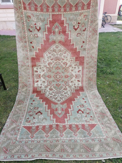 Oushak rug 5x10 vintage knotted wool rug,area rug,living room rug