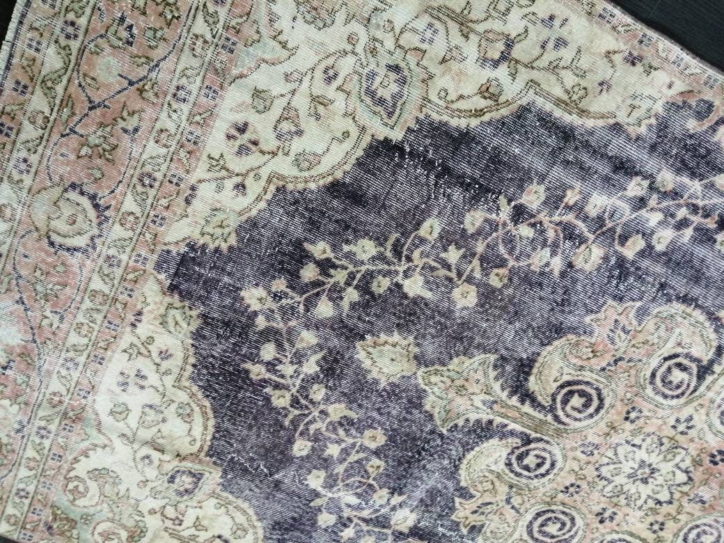 Purple Vintage Runner Rug 10.6.x 5.4  Hallway Runner Rug Kitchen Runner Rug Hand Made Wool Runner Rug Wool Oushak Runner Rug