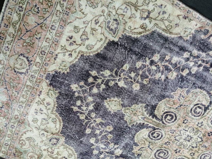 Purple Vintage Runner Rug 10.6.x 5.4  Hallway Runner Rug Kitchen Runner Rug Hand Made Wool Runner Rug Wool Oushak Runner Rug