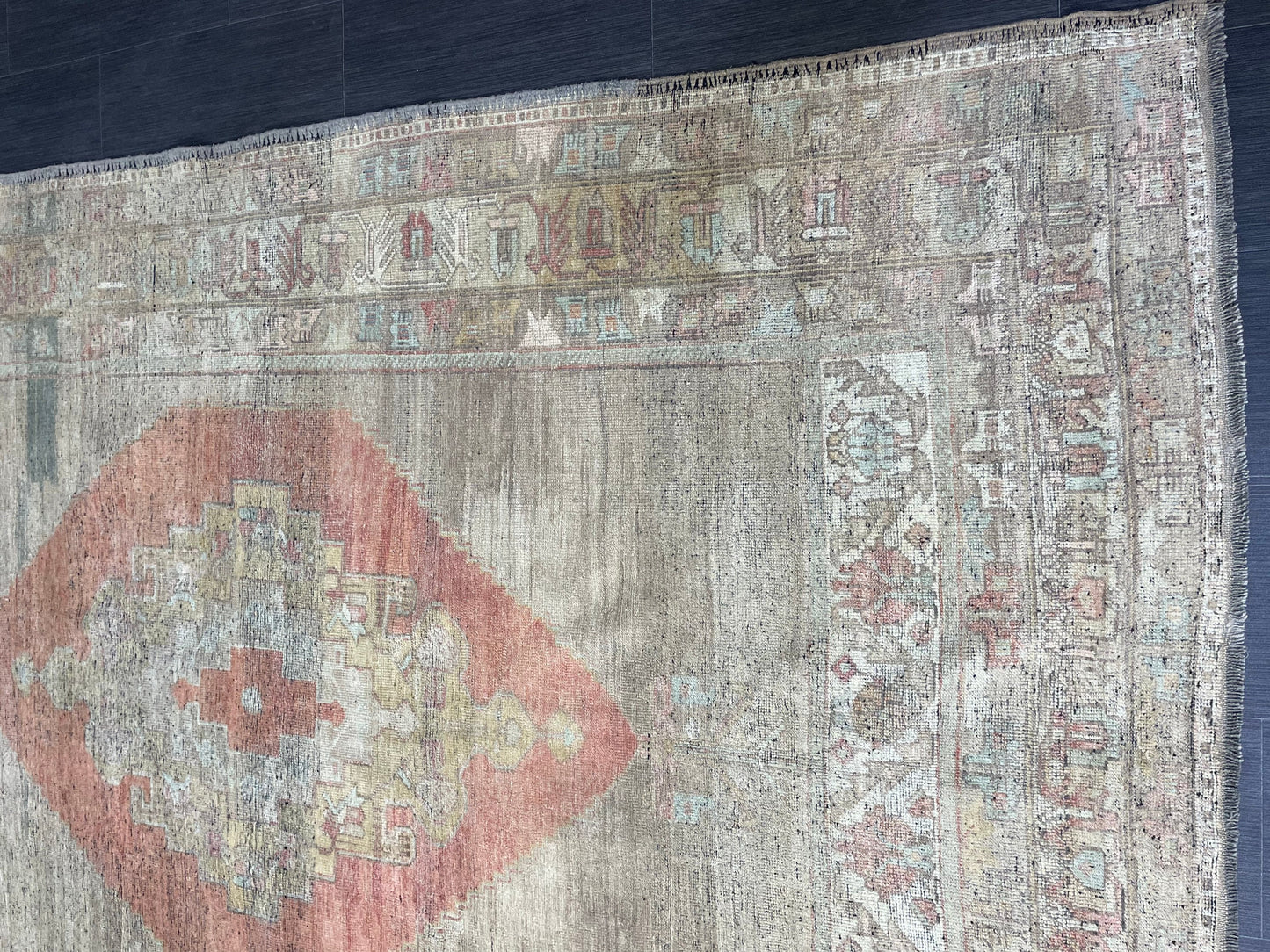 Vintage Rug, TURKISH 5.10 x 8.9 Rug, Vintage Wool Distressed Rug, Oushak Rug Orient Rug, Hand Knotted Rug, 100% Wool Rug, Handmade Rug
