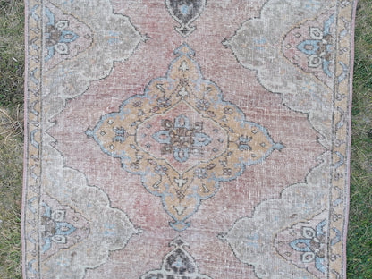 3'3x12'5 oushak turkish runner rug,turkish runner rug,oushak runner rug,vintage rug,kitchen rug,vintage oushak rug, vintage anatolian rug