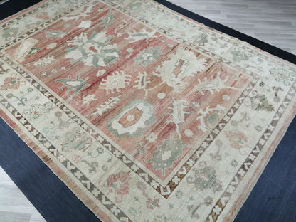 Vintage Muted OUSHAK RUG,12.5 x 8.9  Oushak Rug, Vintage Oushak Rug Wool Oushak Rug Hand Made Rugs, AUTHENTIC Oushak Rug