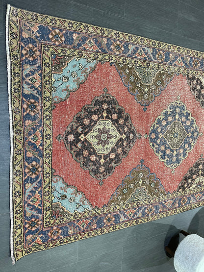 Turkish Runner Rug, Persian Distressed Runner 4.8 x 13.2 Rug, Vintage Runner Rug, Hallway Runner Rug,  Kitchen Runner Rug, Wool Runner Rug