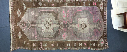 Vintage Large Area Rug  5x12 Turkish Rug Runner Rug Wool Living Room Rug Oushak Rug Vintage rug Farmhouse rug