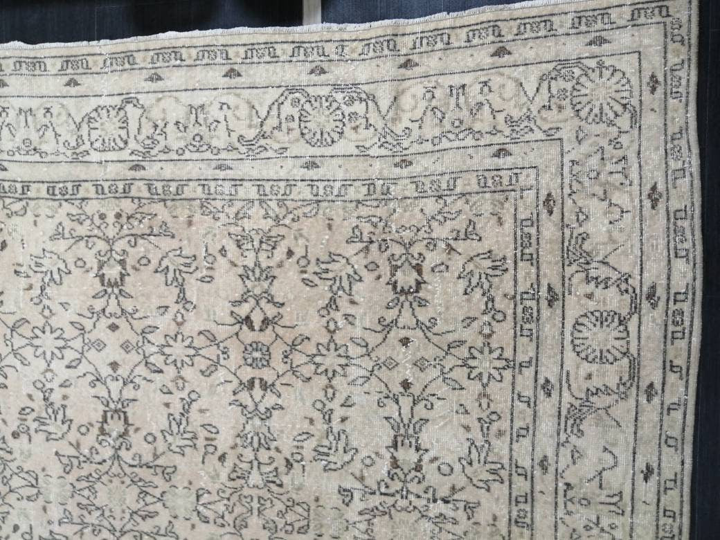 8.3 x 12.4 Large OUSHAK RUG, TURKISH Oushak Rug, Vintage Rug, Vintage Persian Rug, Wool Oriental Rug, Handmade Rug, 9x12 Vintage Muted Rug