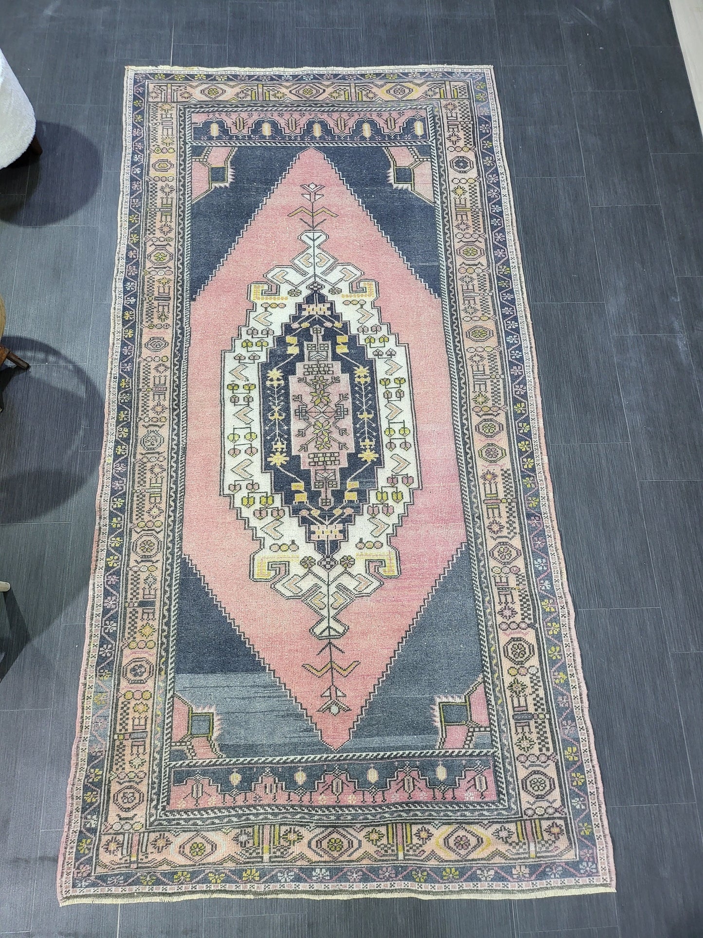 OUSHAK RUG, TURKISH Antique Rug, 4.5 x 8.9 Vintage  Rug, Antique Rug Wool Handknotted Rug,  Hand Made Rugs Vintage Turkish Rug