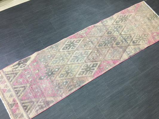 Handmade Runner Rug 2.4 x 8.5 Turkish Runner Rug Vintage Runner Rug Hallway Runner Rug Kitchen Runner Rug Wool Runner Rug Wool Oushak Rug