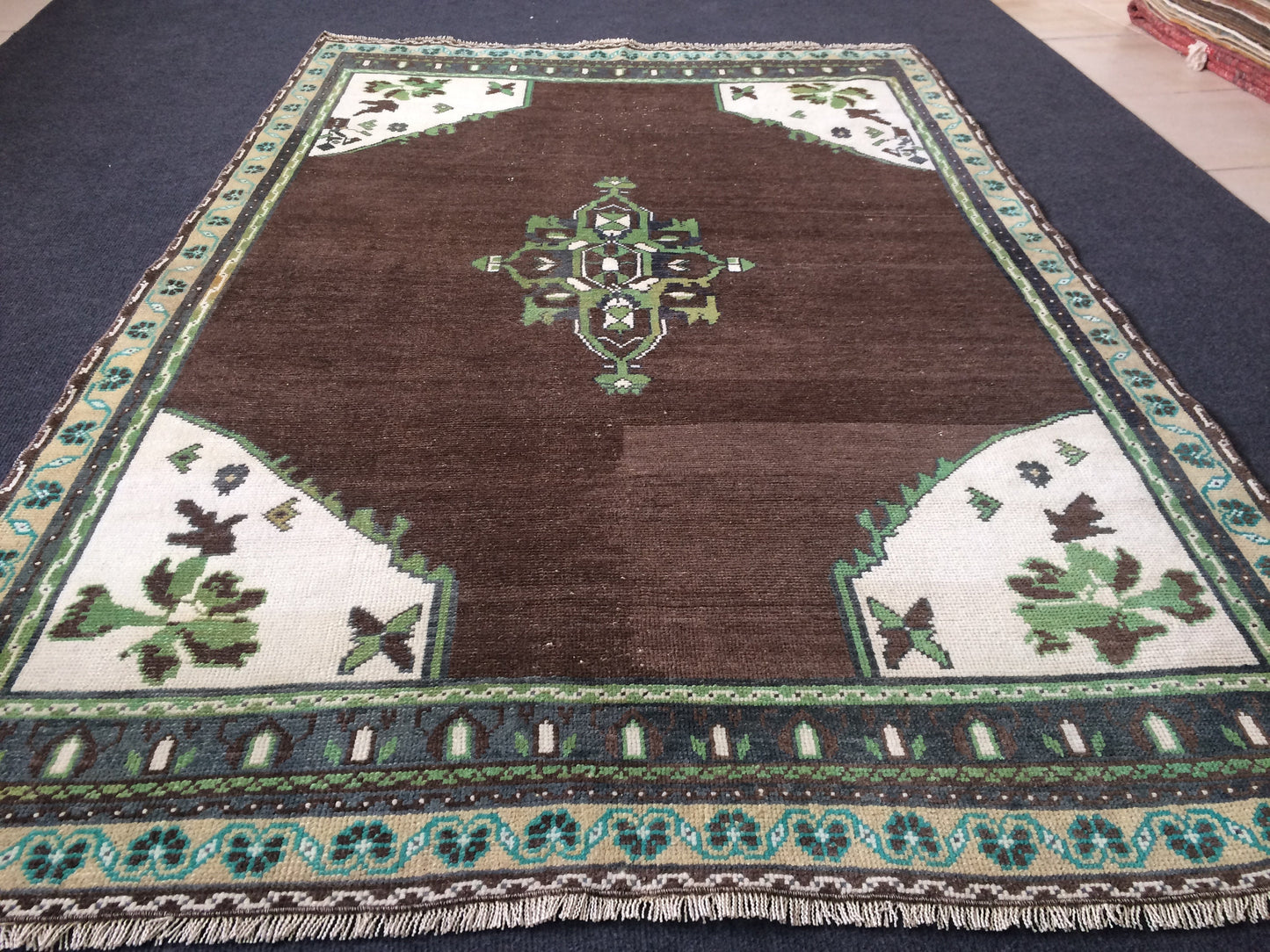 6 x 4 OUSHAK RUG TURKISH Oushak Rug Vintage Rug Oushak Runner Rug Vintage Runner Rug Wool Oushak Rug Hand Made Rugs Vintage Turkish Rug