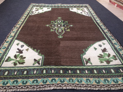 6 x 4 OUSHAK RUG TURKISH Oushak Rug Vintage Rug Oushak Runner Rug Vintage Runner Rug Wool Oushak Rug Hand Made Rugs Vintage Turkish Rug