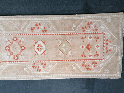 Runner rug, 10'x2'6, soft turkish runner rug, mudet vintage runner rug ,hallway runner rug, kitchen runner rug turkish oushak runner rug