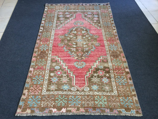 OUSHAK RUG Pink TURKISH Oushak Rug Vintage Oushak Runner Rug Vintage Runner Rug Wool Oushak Rug Hand Made Rugs Vintage Turkish Rug