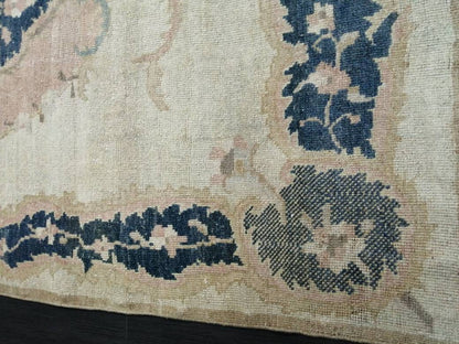 Persian Rug, Muted Vintage Rug,  5x9 Blue Turkish Rug, Wool Entryway Rug, Livingroom Rug Oushak Rug Navy Oriental Rug