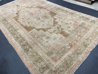 Turkish RUG 6.7 x 11.7 Oushak Rug Vintage Oriental Rug Vintage Persian Rug Wool Hand Knotted Rug Handmade Rugs Vintage Turkish Rug 7x12