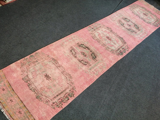 10.9 X 2.4  Vintage Runner Rug Oushak Runner Rug Turkish Runner Rug Hallway Runner Rug Kitchen Runner Rug Wool Runner Rug Runner