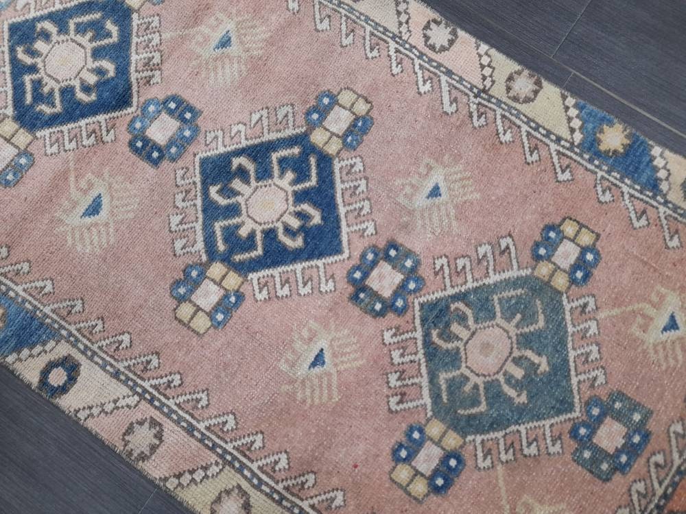Muted Oushak Runner 2.4 x 5.5 Turkish Runner Rug Vintage Runner Rug Hallway Runner Rug Kitchen Runner Rug Wool Runner Rug Wool Oushak Rug