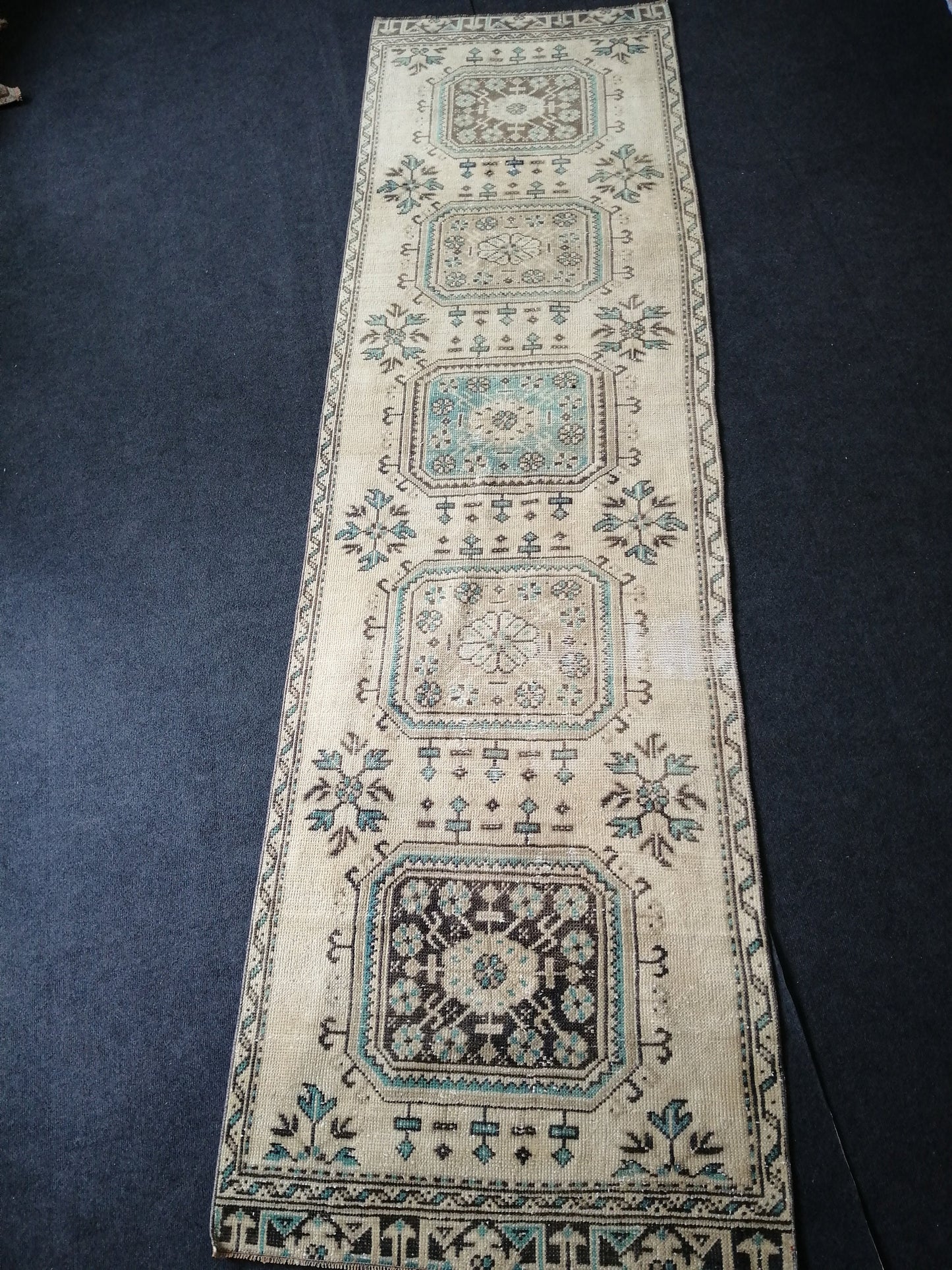 10.8 x 3 Oushak Runner Rug Turkish Runner Rug Vintage Runner Rug Hallway Runner Rug Kitchen Runner Rug Wool Runner Rug Wool Oushak Rug