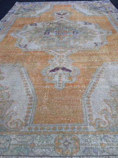 OUSHAK RUG TURKISH Oushak Rug Vintage Oushak Runner Rug Vintage Runner Rug Wool Oushak Rug Hand Made Rugs Vintage Turkish Rug