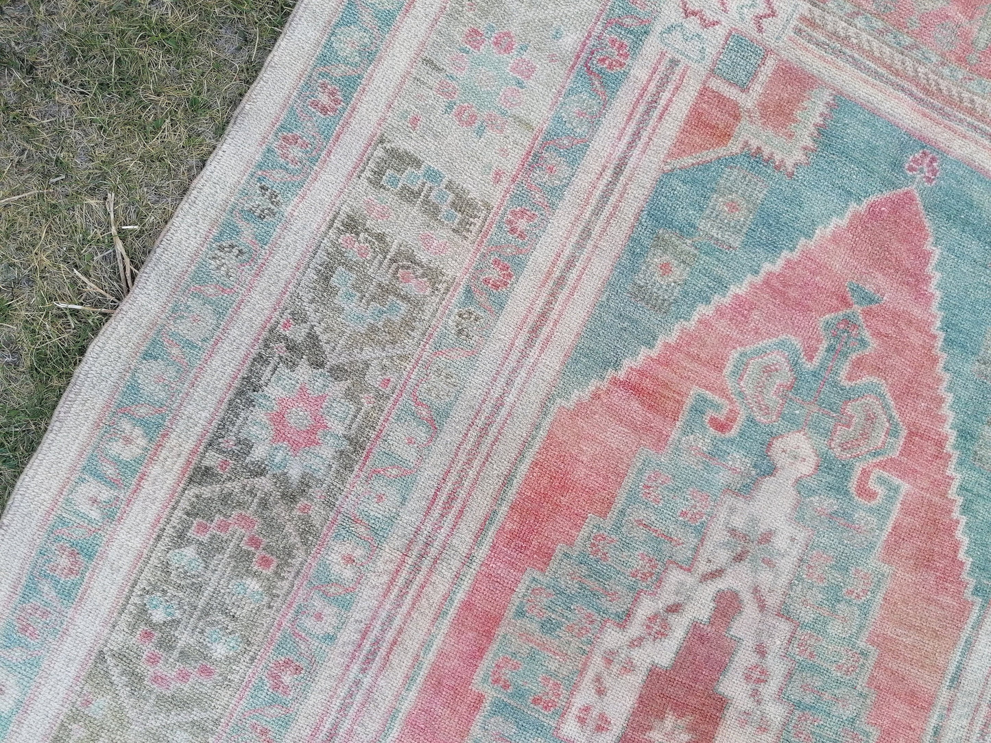 4.6 x 8.5 Oushak wool rug, vintage rug, turkish handmade rug hand knotted rug rug