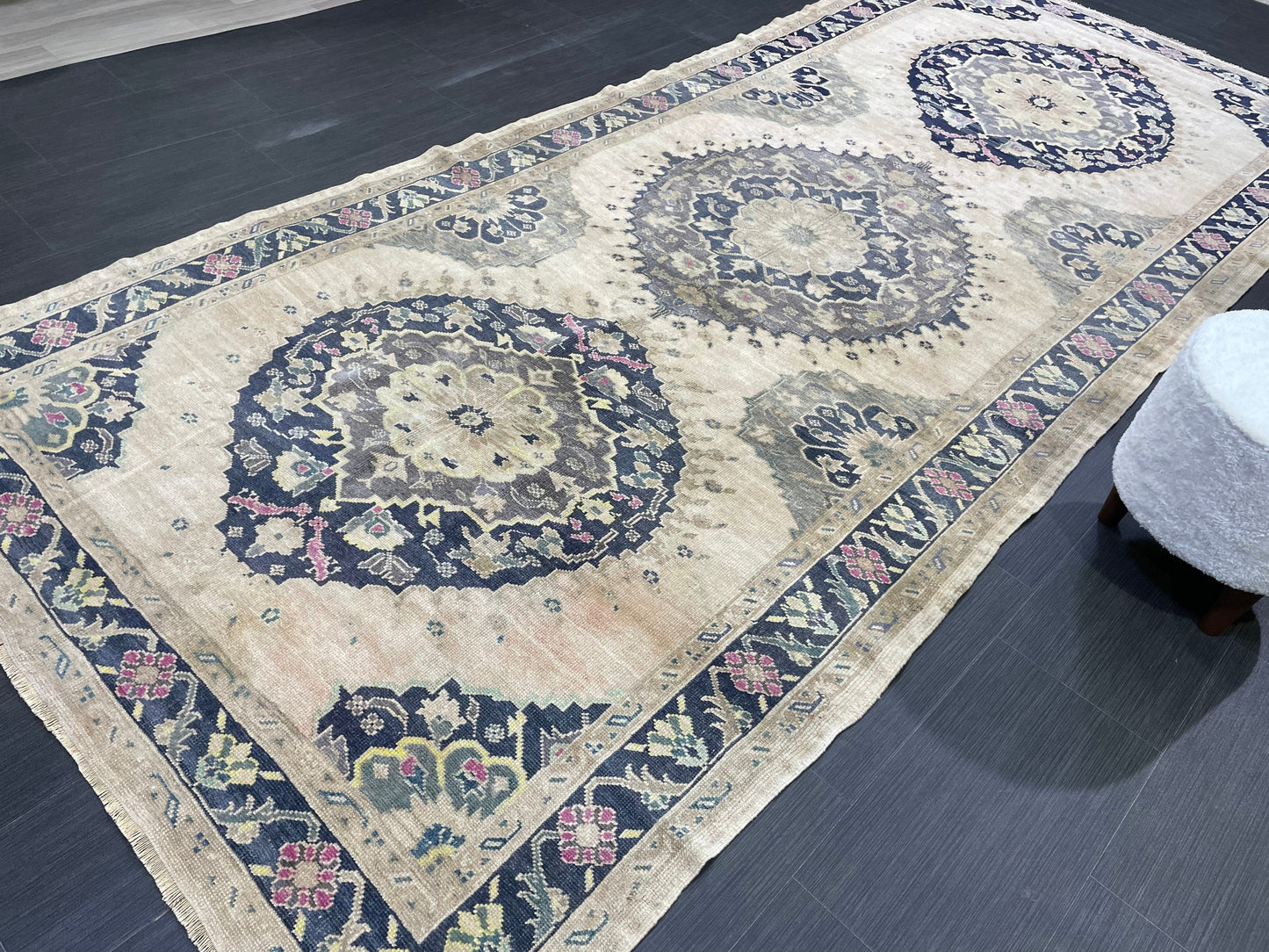 Vintage Oushak 5 x 11 Rug Wool Hand Knotted Rug Handmade Rug Antique Rug Old Rug Authentic Oushak Rug Fun Rug one of a kind rug