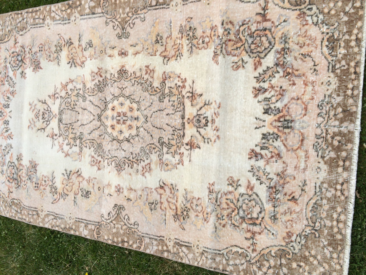 Vintage RUG, Turkish VINTAGE Rug, Oushak  Rug, Bohemian Rug, Living Room Rug, Oushak Rug,Hand Knotted Rug, Muted Rug,  Vintage Flooring,Rugs