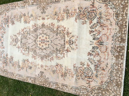 Vintage RUG, Turkish VINTAGE Rug, Oushak  Rug, Bohemian Rug, Living Room Rug, Oushak Rug,Hand Knotted Rug, Muted Rug,  Vintage Flooring,Rugs