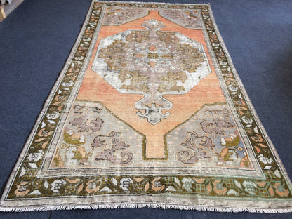 OUSHAK RUG TURKISH Oushak Rug Vintage Oushak Runner Rug Vintage Runner Rug Wool Oushak Rug Hand Made Rugs Vintage Turkish Rug