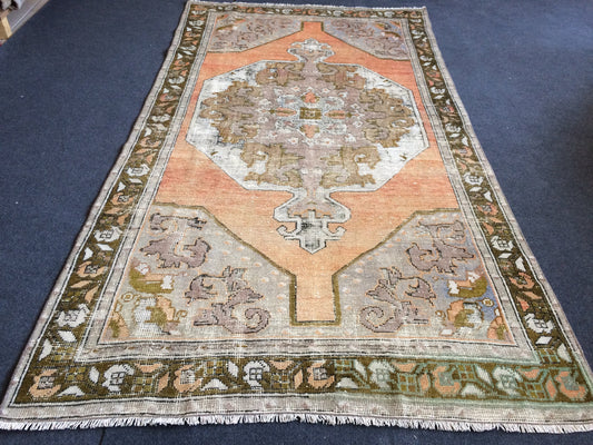 OUSHAK RUG TURKISH Oushak Rug Vintage Oushak Runner Rug Vintage Runner Rug Wool Oushak Rug Hand Made Rugs Vintage Turkish Rug