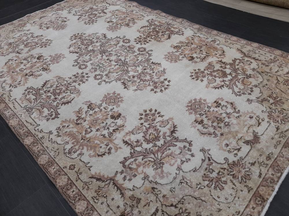 6.2 x 9.8 Oushak Runner Rug Turkish Runner Rug Vintage Runner Rug Hallway Runner Rug Kitchen Runner Rug Wool Runner Rug Wool 6x10 Rug