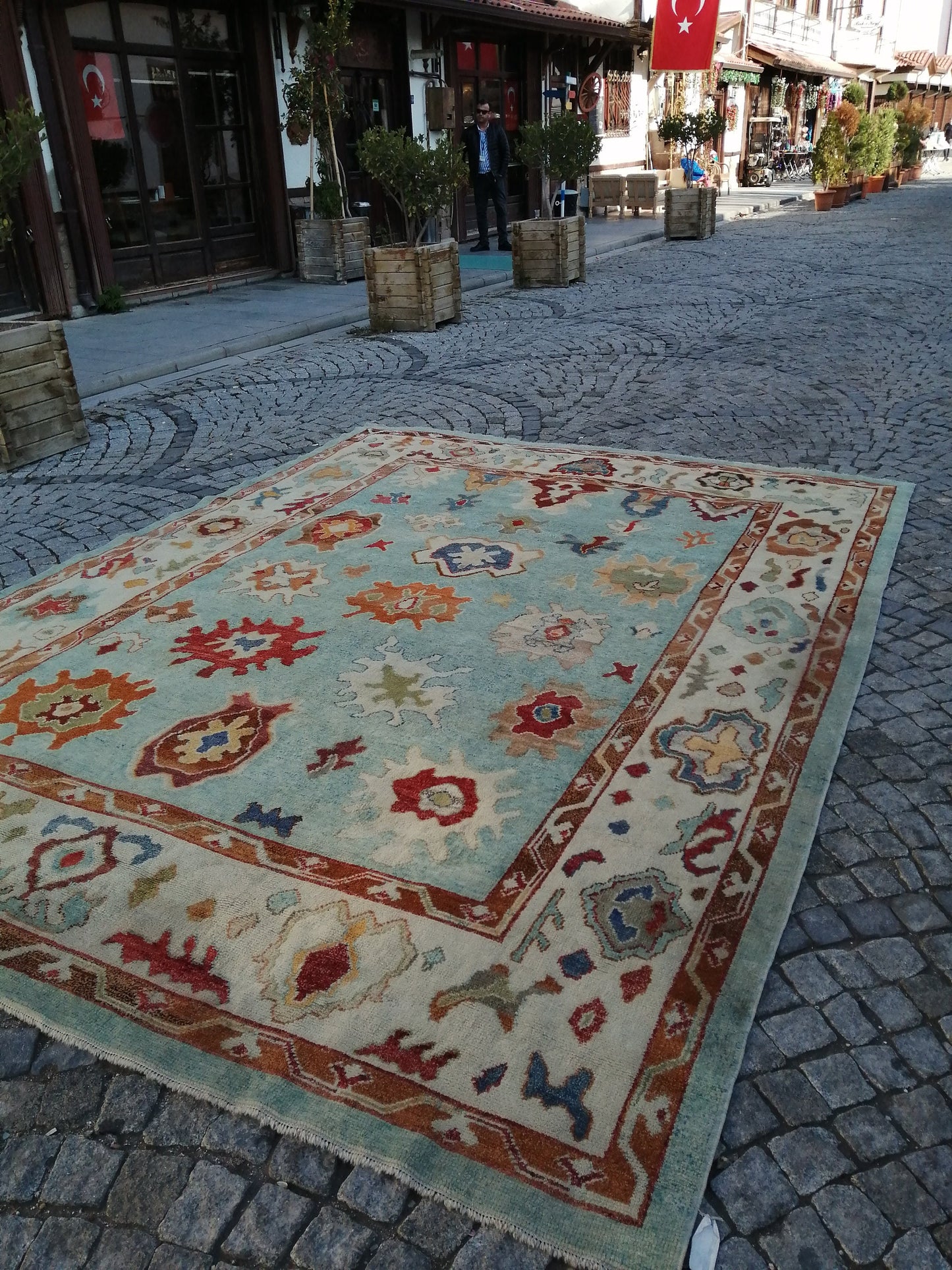 12.7 x 9.4 OUSHAK RUG, TURKISH Oushak Rug, Vintage Oushak  Rug, Rug, Wool Oushak Rug Hand Made Rugs, Made In Turkey 9x13 9x12 Rug