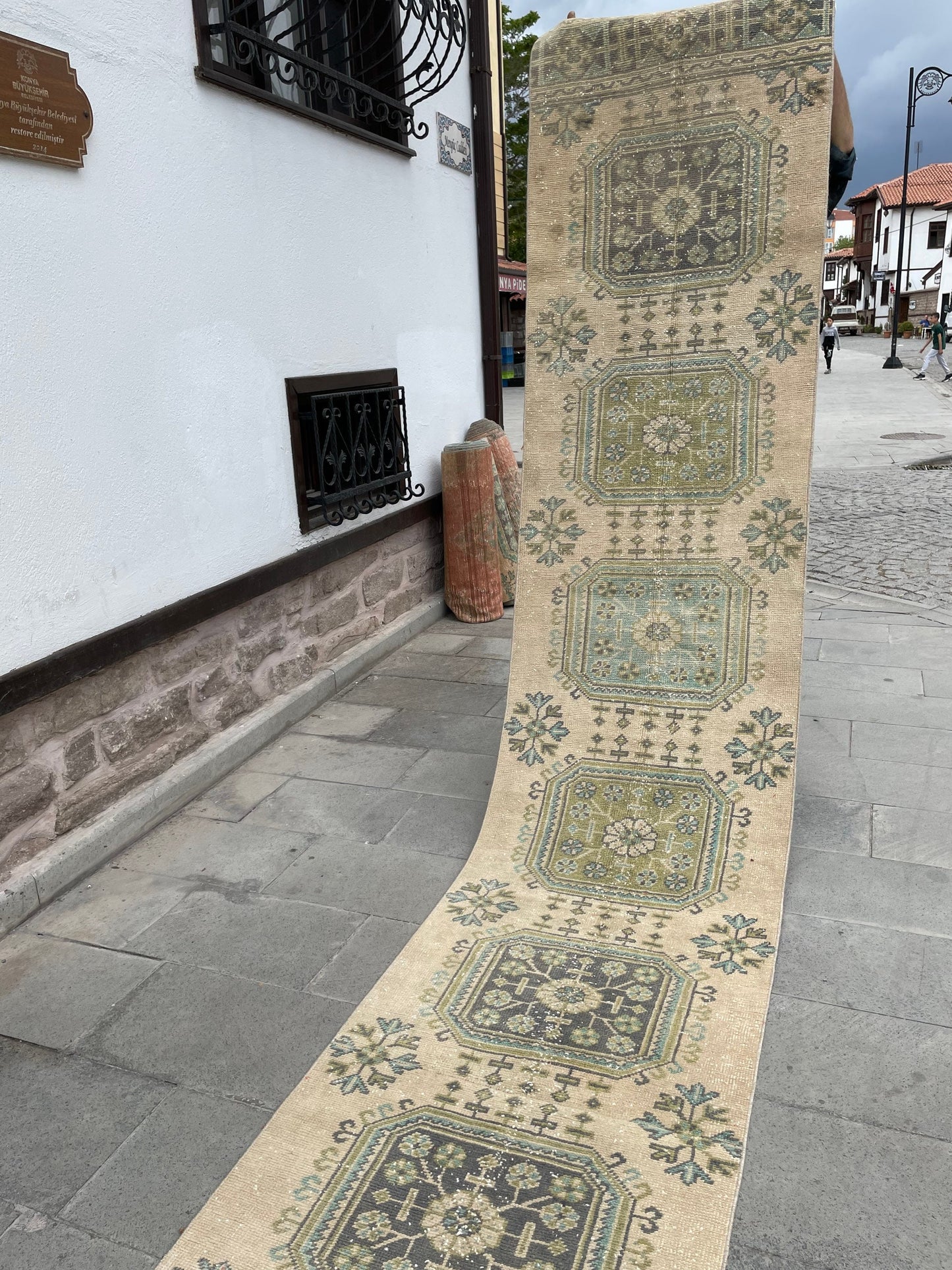 Muted Extra Long Turkish Runner Vintage 2.5 x 20.2 Stairs Runner Rug Vintage Runner XL Oriental Runner Staircase Handmade Runner Rug