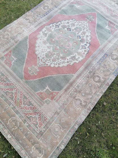 Oushak turkish rug 8'4x5 turkish rug,oushak rug,vintage rug,kitchen rug,vintage oushak rug, vintage anatolian unique hand made bohemian rug