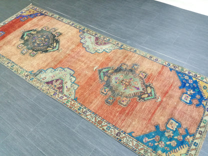 8.5 x 3.2 Oushak Runner Rug Old Turkish Runner Rug Vintage Runner Rug Hallway Runner Rug Kitchen Runner Rug Wool Runner Rug Wool Oushak Rug