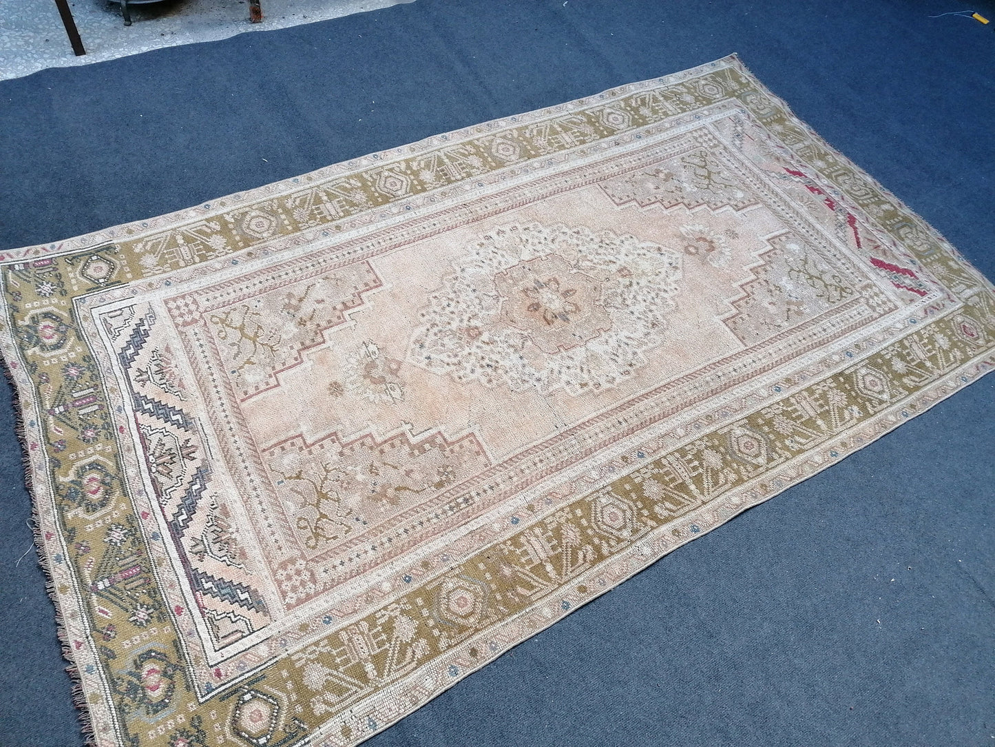 Oushak turkish rug, vintage turkish rug,oushak vintage rug,vintage rug,kitchen rug, vintage anatolian rug,unique hand made bohemian 8'4x4'9