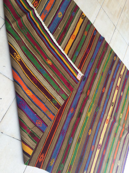 Flatweave OUSHAK RUG TURKISH Oushak Rug Vintage Flat weave Oushak Runner Rug Vintage Runner Rug Wool Oushak Rug Hand Made Rugs Vintage  Rug