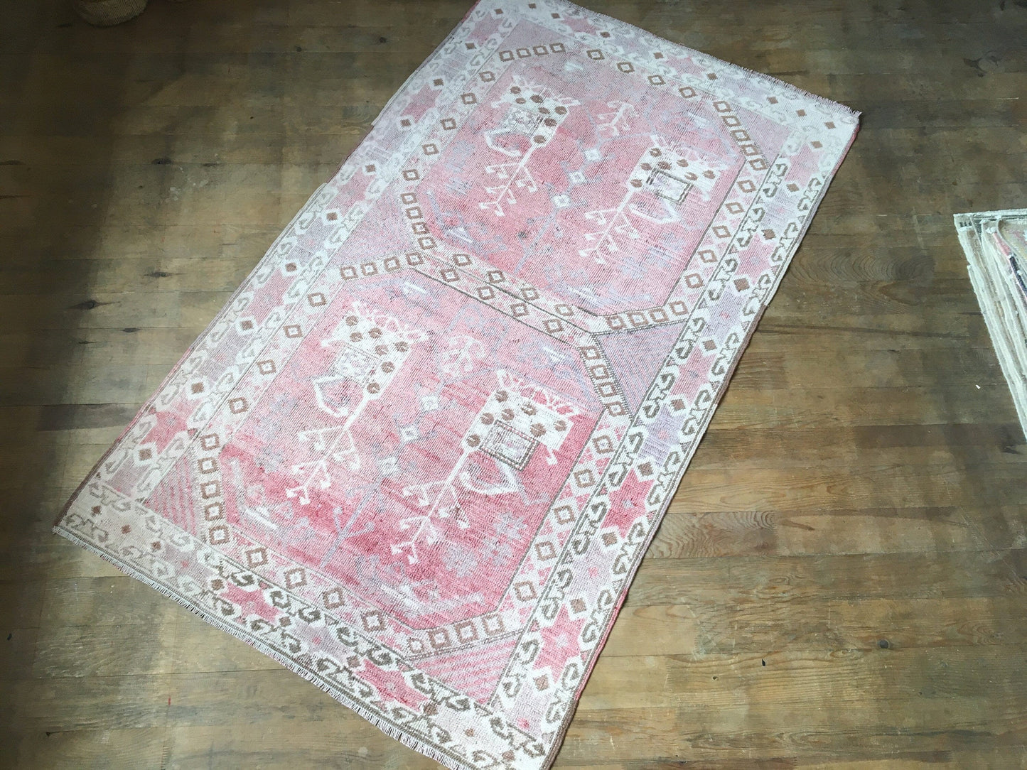 3x5 feet turkish handmade rug, vintage large rug,kitchen wide rug, living room rug, bohemian rug, oushak turkish wool rug, hallway mini rug