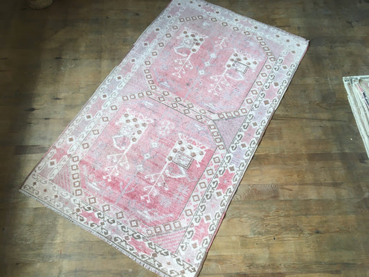 3x5 feet turkish handmade rug, vintage large rug,kitchen wide rug, living room rug, bohemian rug, oushak turkish wool rug, hallway mini rug