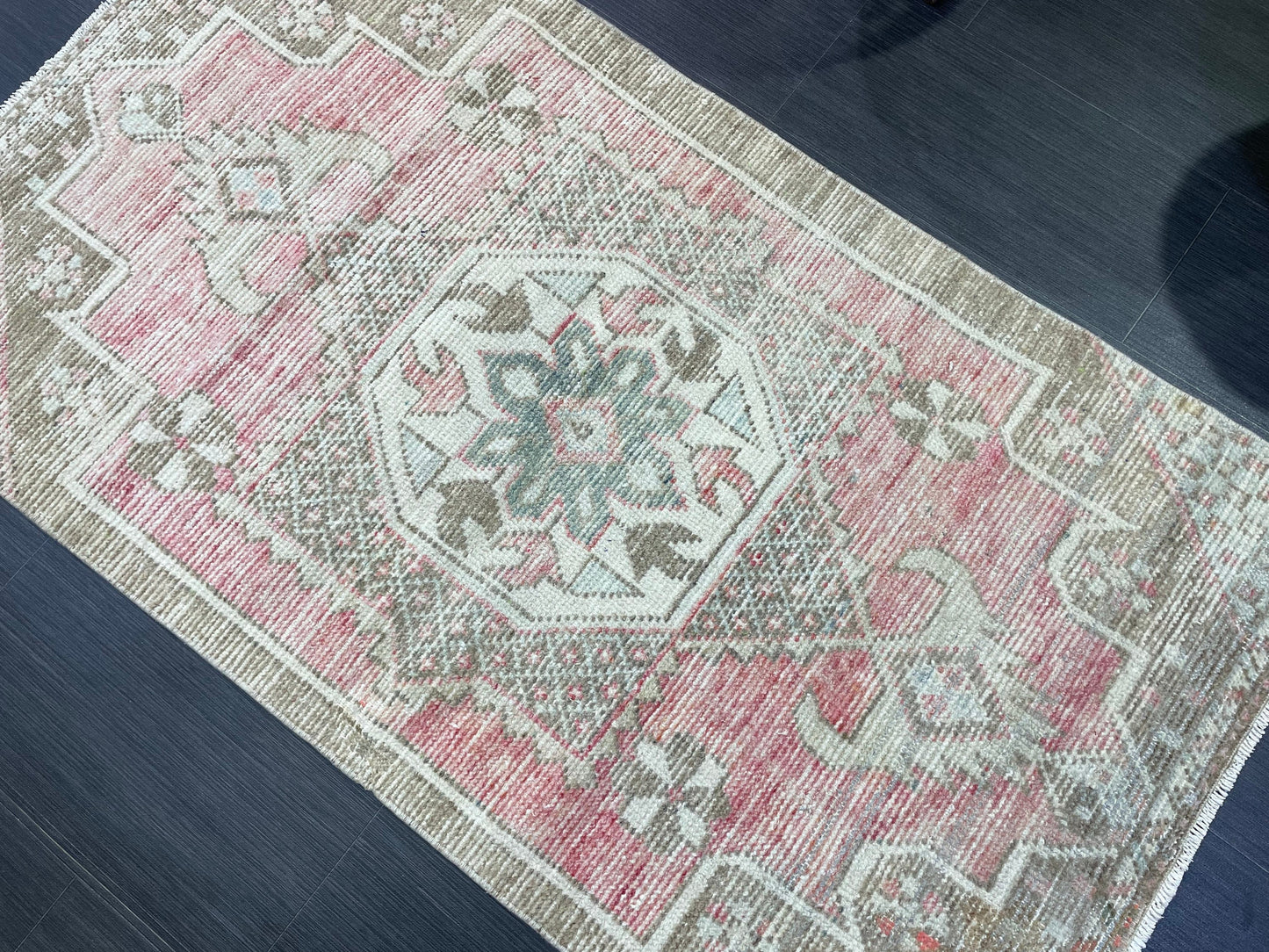 Handmade 3x5.6 Rug, Eclectic Rug, ShabbyChic Rug,Rustic Rug,Bohemian Rug, OUSHAK Rug, Turkish Rug, Farmhouse Rug,Vintage Rug, Minimalist Rug