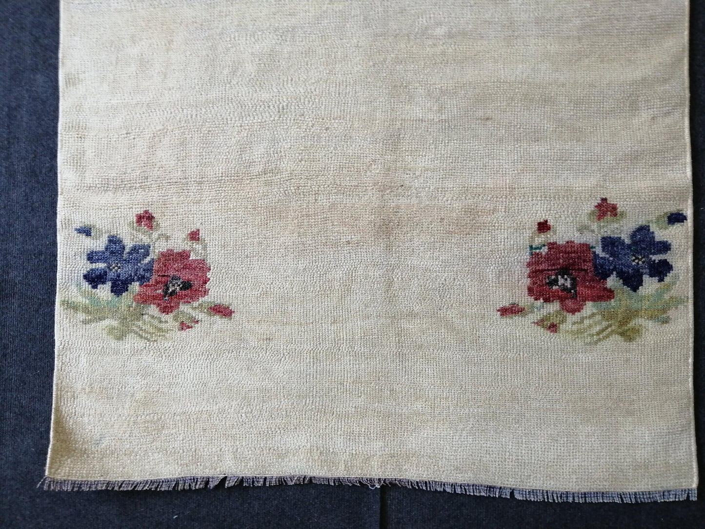 Floral OUSHAK RUG TURKISH 6.3 x 3.2 Oushak Rug Vintage Oushak Runner Rug Vintage Runner Rug Wool  Hand Made Rugs Vintage Turkish Rug